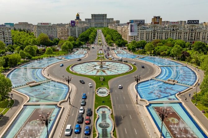 4h Bucharest Panoramic Tour by Car with stops - Palatul CEC: the wrap-up point that ties the city together