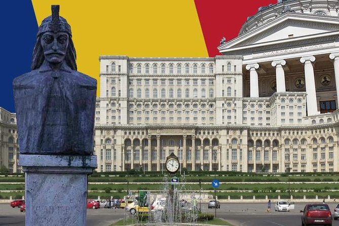 Guided Walking Tour of Historical Bucharest - Churches and palaces in the midsection: the 1724 church, the CEC Palace, and Victoria Avenue