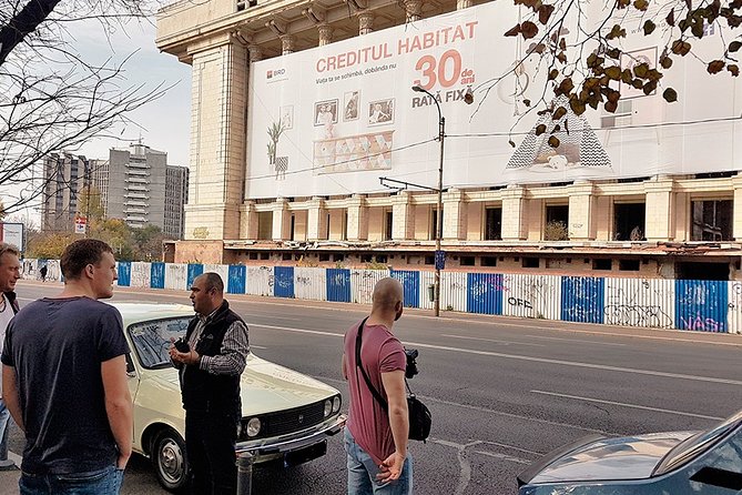 Private -RedPatrol Tour of Bucharest with a Romanian Vintage Car - House of the Free Press: When media becomes architecture