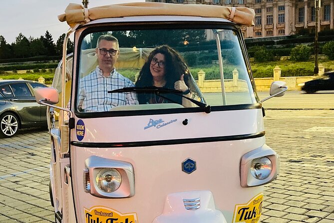 Tuk Tuk Bucharest Private Tour - Unique Experience. - National Museum of Romanian History: Old Town context in front of CEC