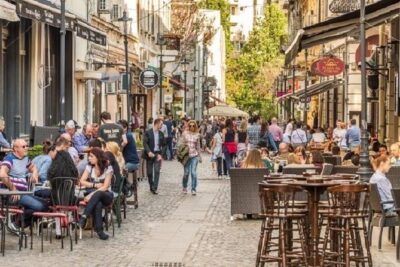 Wine tasting in Bucharest Old town - bonus cheese platter - Old Town by night: meeting point and walking pace