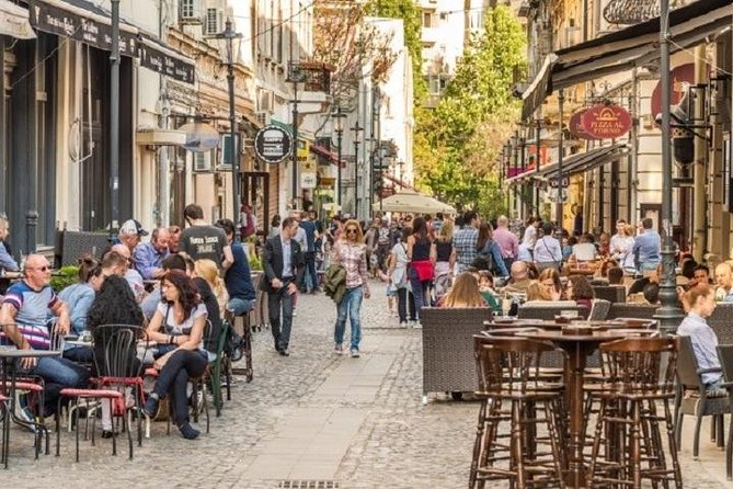 Wine tasting in Bucharest Old town - bonus cheese platter - Old Town by night: meeting point and walking pace